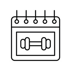 calender line icon with white background vector stock illustration