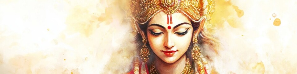 Beautiful Hindu Goddess Durga Mata,Ethereal Durga Mata: Vibrant Watercolor Abstract for Modern Hindu Art. Elegant Red and Blue Textures Perfect for T-Shirts, Posters, and UI Design. Minimalist Cultura