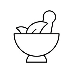 herbal line icon with white background vector stock illustration