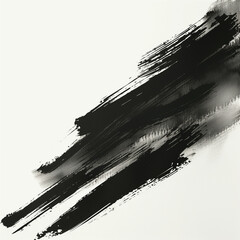 Handcrafted Art: Diagonal Black Ink Strokes on Delicate Handmade Paper – Duplicate Enhanced