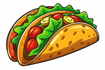 Tacos Illustration Vector - Ideal for Recipes and Culinary Projects