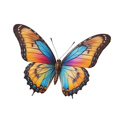 Colorful butterfly, isolated on white background.