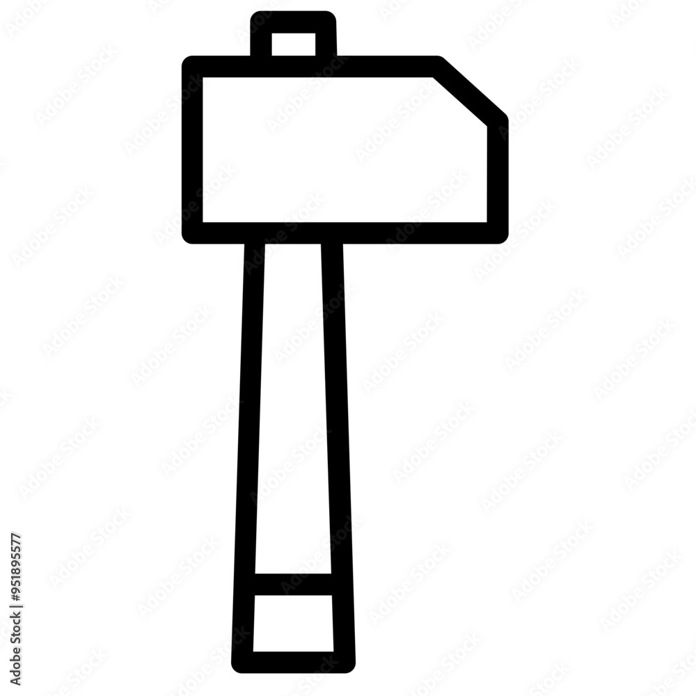 Sticker axe building tool line icon