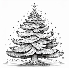 Fototapeta premium Tannenbaum Weihnachten ausmalbilder für Kinder