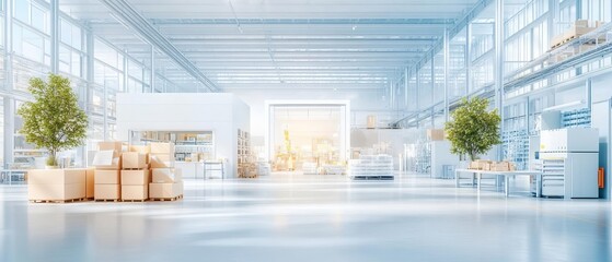 An overview of a modern distribution hub where advanced software tools optimize workflows and coordinate deliveries for efficient logistics