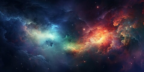 Obraz premium Nebula and galaxies in space abstract cosmos background