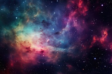 Nebula and galaxies in space abstract cosmos background