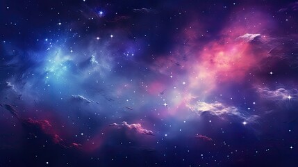 Naklejka premium Nebula and galaxies in space abstract cosmos background