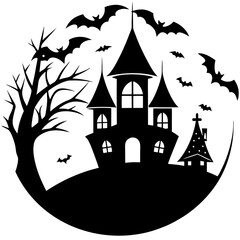 halloween house with bats