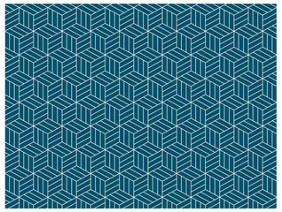 幾何学模様・立方体2・緑