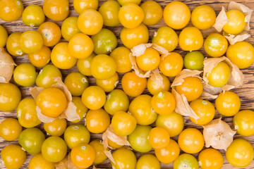 Cape gooseberry (Physalis peruviana) fruit close up