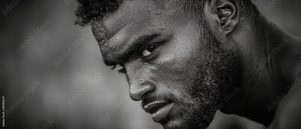 Sticker face marked with freckles, serious expression