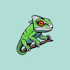 chameleon mascot logo cartoon illustration. Adobe Illustrator Artwork