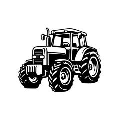 Red Tractor in Sunny Countryside Field