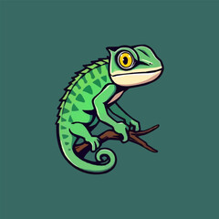chameleon mascot logo cartoon illustration. Adobe Illustrator Artwork