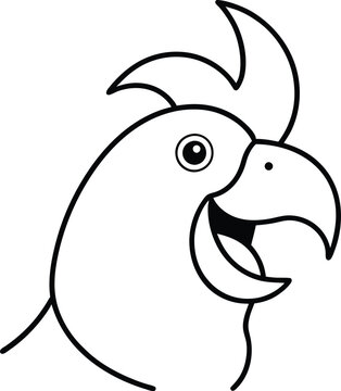 recommend clip art: Cheerful cockatoo grins with an open beak capturing its lively and affectionate personality perfectly
                    