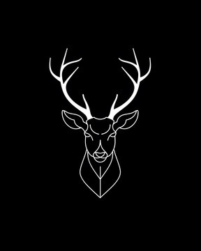 recommend clip art: Deer head minimalist line art illustration