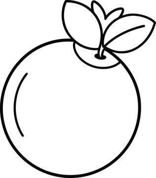 recommend clip art: Minimalistic single-line depiction of a blueberry with a smooth outline and subtle stem
                    