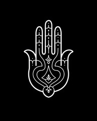 Naklejka premium Hand of Fatima Islam minimalist line art illustration