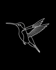 Obraz premium Hummingbird head minimalist line art illustration