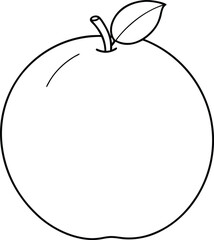 Simple guava line drawing capturing the whole fruit with clean elegant strokes
