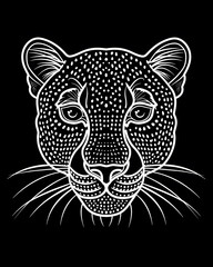 Obraz premium Leopard head minimalist line art illustration