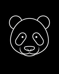 Naklejka premium Panda head minimalist line art illustration