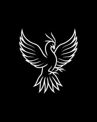 Obraz premium Phoenix minimalist line art illustration