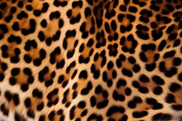 Leopard jaguar skin close-up texture flat lay background