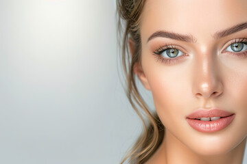 Obraz premium A woman with green eyes and a light skin tone, generative ai image,