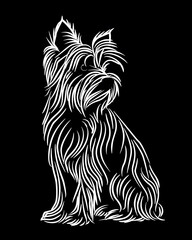 Obraz premium Yorkshire Terrier minimalist line art illustration