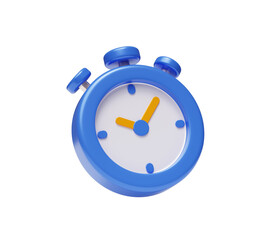 Blue stopwatch clock fast service urgent work stopwatch illustration