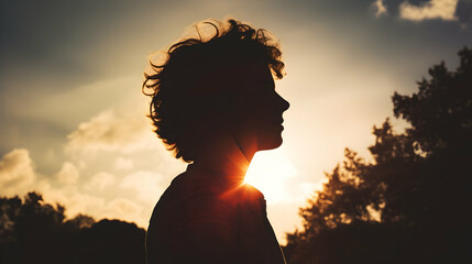 Silhouette of a teenager