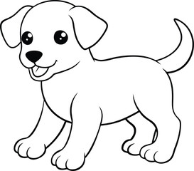 Sweet dog line art illustration perfect for kids to bring to life with their favorite colors
