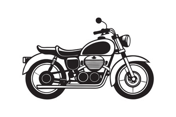 Obraz premium Motorbike silhouette vector illustration, Motorbike silhouette vector, Motorbike silhouette line art, Motorbike silhouette image