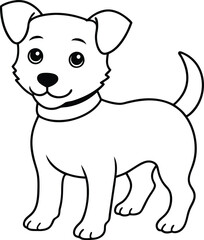 Fototapeta premium Cute dog illustration with playful details ideal for kids to color and enjoy 
