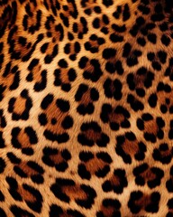 Fototapeta premium Leopard jaguar skin close-up texture flat lay background