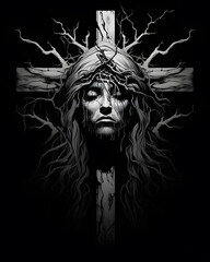 Cross head lurked in the shadows illustration