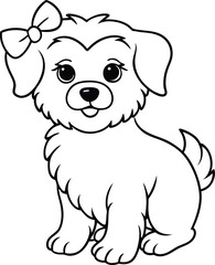 Fototapeta premium Happy dog drawing with a cheerful expression ideal for kids' artistic fun 