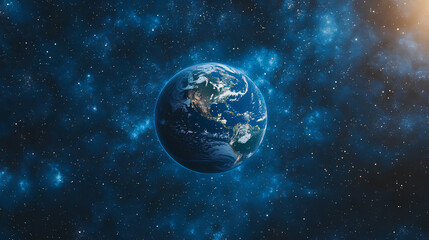 Naklejka premium Earth planet orbit. High quality digital space 