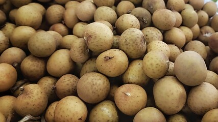 Longans fruit in display shelf at modern market 