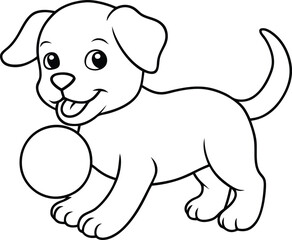 Obraz premium Joyful dog illustration with lots of character ready for kids to bring to life 