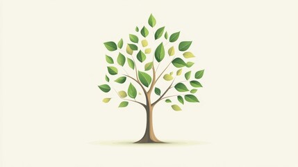 Obraz premium Eco-Friendly Tree Icon for Growth and Environmental Care on Natural Background - Vector Illustration for Green Campaigns and Conservation Concepts
