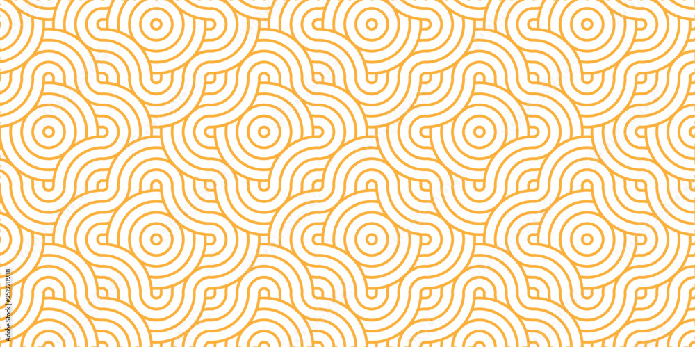 Poster abstract geometric wave pattern with circles fabric curl transparent vector backdrop. seamless overl