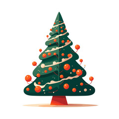 Christmas tree color vector, illustration.
