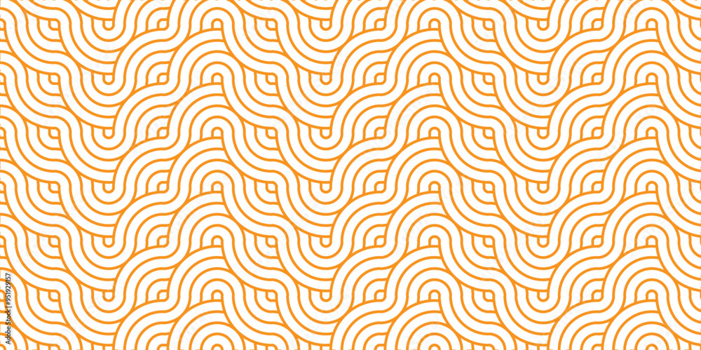 Poster abstract geometric wave pattern with circles fabric curl transparent vector backdrop. seamless overl