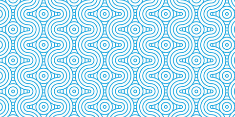 Overlapping creative diamond circle abstract blue pattern background with waves texture. geometric digital fabric pattern circles floral and spiral round lapping blue retro background.