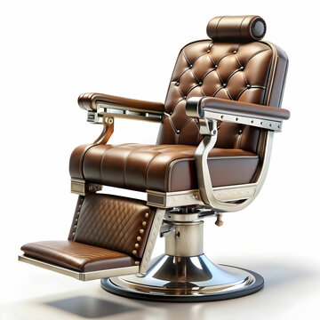 recommend clip art: 3d render of vintage barber chair on a white background