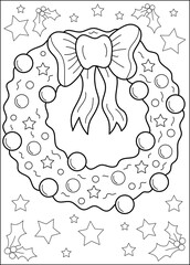 wreath coloring book page
