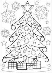 tree coloring book page